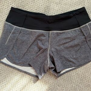 Lululemon Women's Gray and Black Shorts